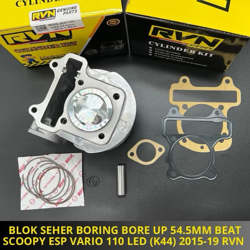 BLOK SEHER BORING PAKET BORE UP BEAT POP BEAT ESP SCOOPY ESP K44 VARIO 110 LED STATER BEAT STREET 2015 2019 54.5MM 54.5 MM RVN THIAILAND 0