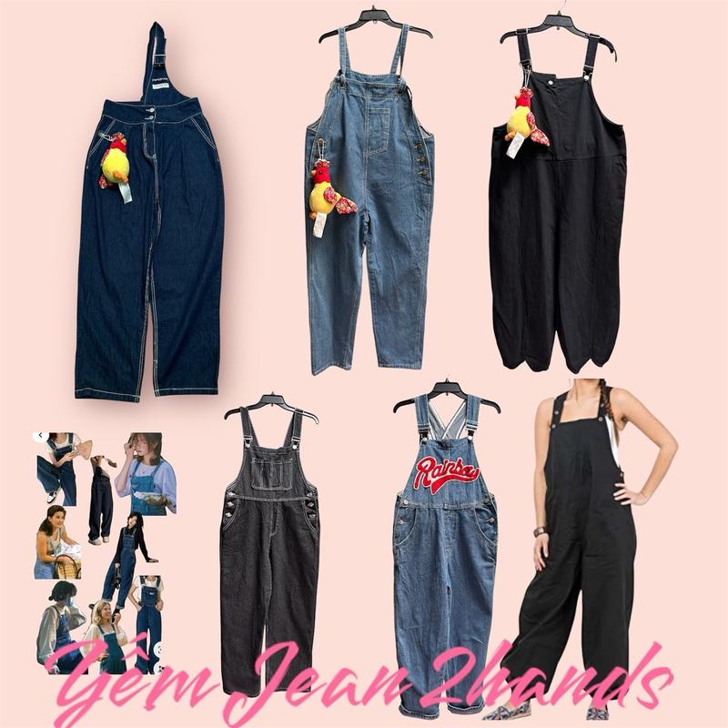2HANDS - Quần Yếm Jean Denim Dáng Rộng Cá Tính️️ 1