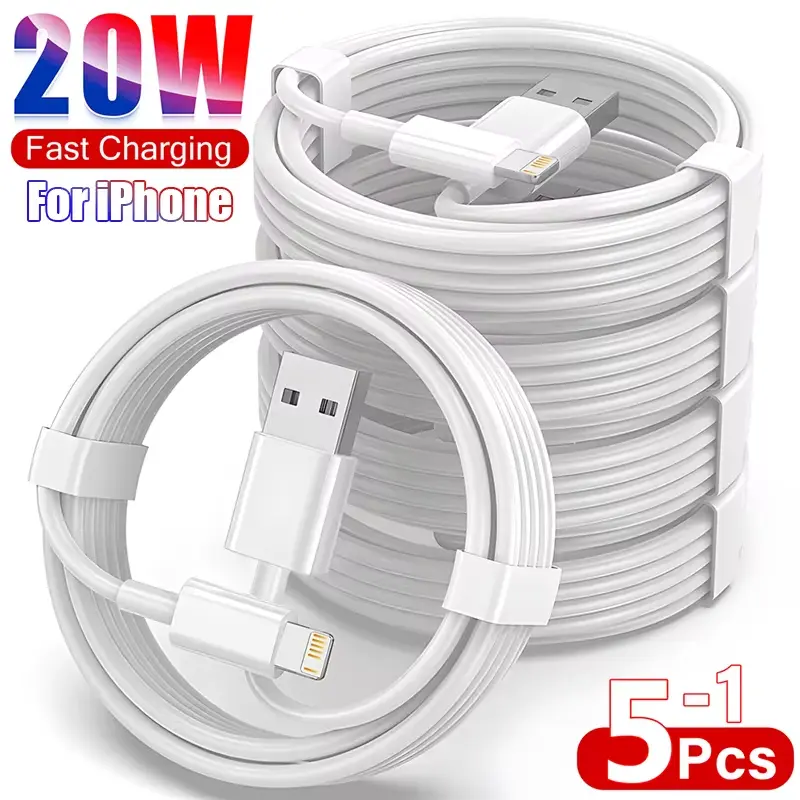 Cáp sạc USB, Chất lượng Chính Hãng Dây sạc nhanh, Dây đồng bộ dữ liệu, Dây 1m, Dây 1,5m và 2m, Thích hợp cho iPhone 14, 8, 7, 6S Plus, 13, 12 Pro, XS Max, XR, SE
