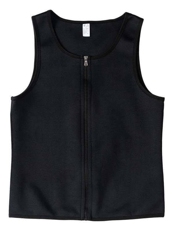 Men's Neoprene Sauna Sweat Vest, Slimming Weight Loss Workout Tops, Sleeveless Front Zipper Fitness Tank Tops, Waist Trainer Shaper, Men's Shapewear 2