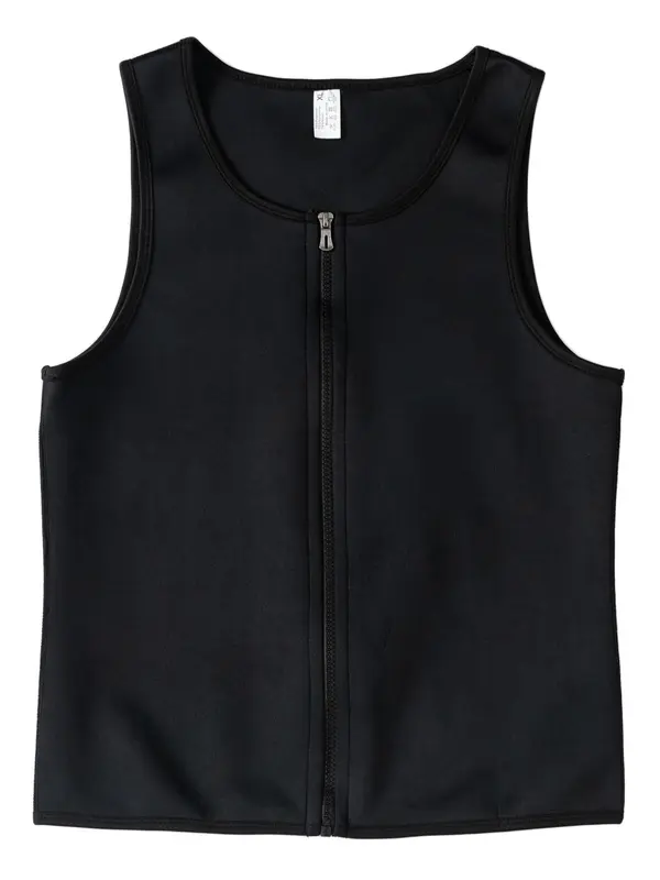 Men's Neoprene Sauna Sweat Vest, Slimming Weight Loss Workout Tops, Sleeveless Front Zipper Fitness Tank Tops, Waist Trainer Shaper, Men's Shapewear 2