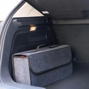 Caja de almacenamiento grande de lona para coche, contenedor impermeable plegable multifuncional, organización interior para autos, solución de almacenamiento fácil