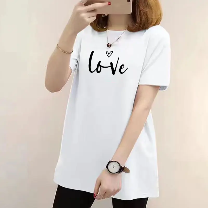 long t shirt women top short sleeve casual long blouse women plus size women clothes