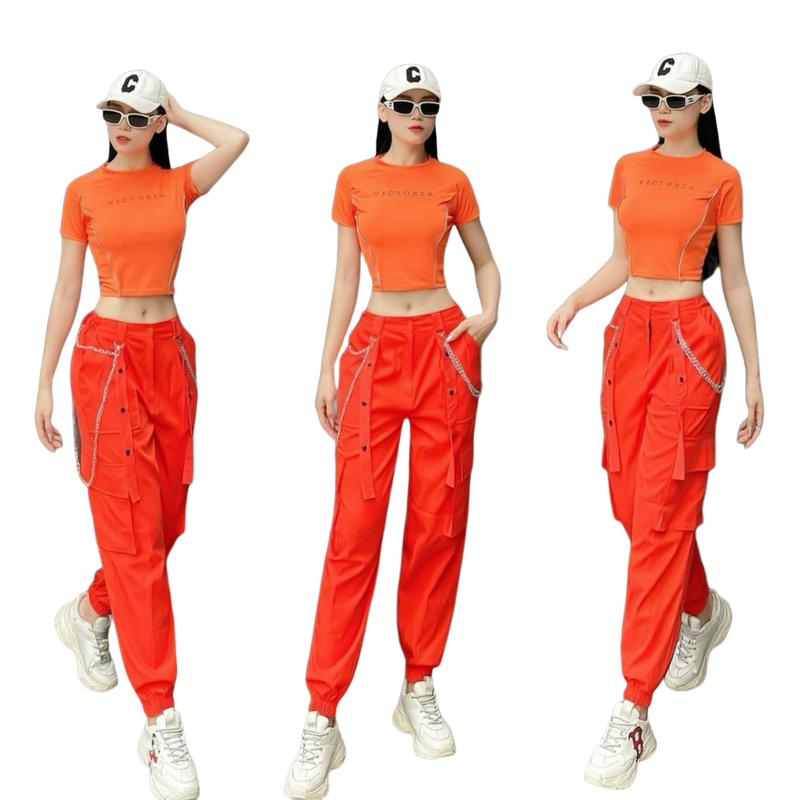 Product Introduction of Quần jogger thể thao nữ túi hộp dây xích cách điệu chất kaki tập zumba, aerobic, gym, dân vũ Sport Tập Thể Dục Thể Dục Tập Gym 33