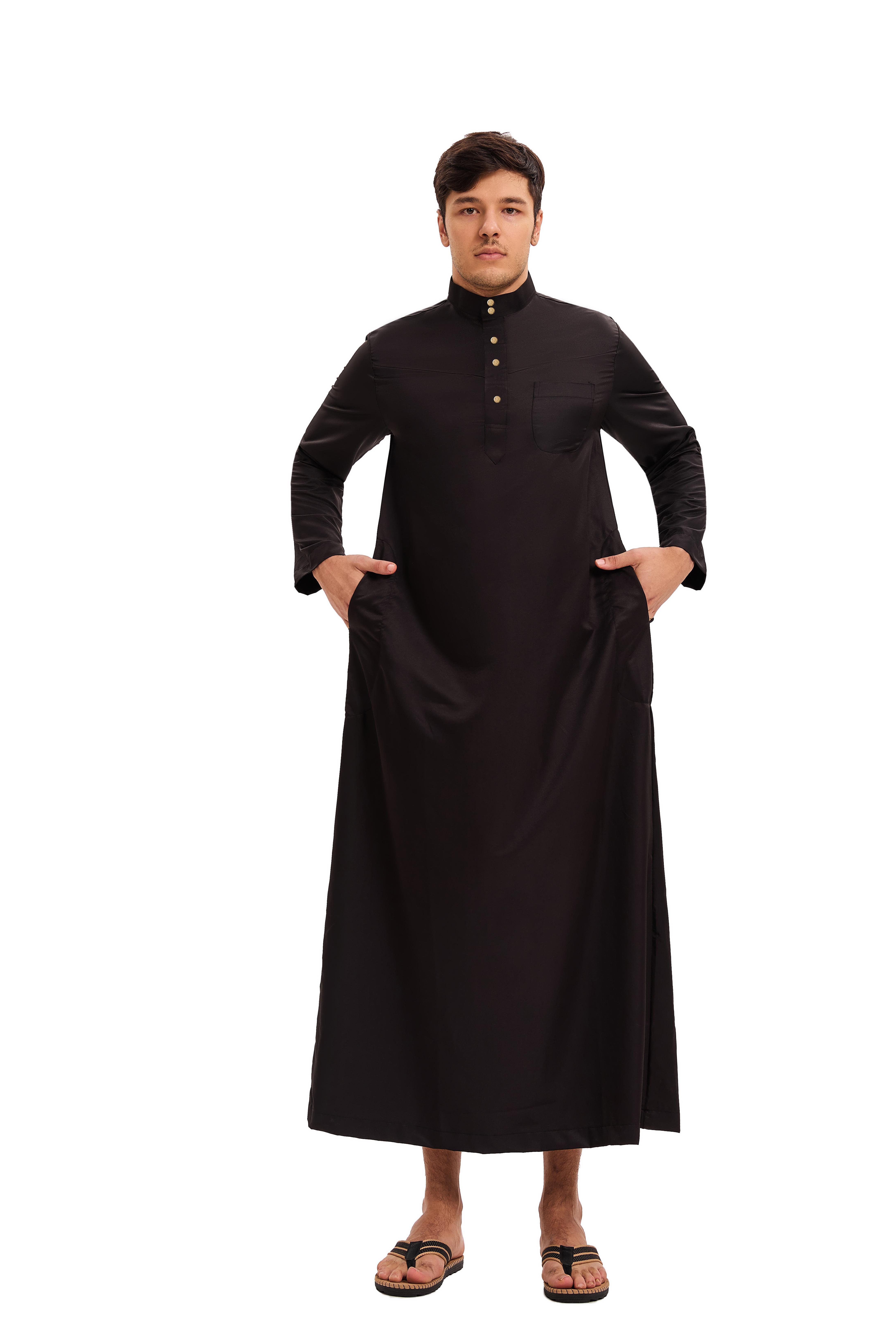 A-Jubah Muslim Pria Premium Lengan Panjang Lengan Pendek DEWASA ANAK-ANAK Jubah Slimfit Gamis Pria Busana Muslim Jubba Alfaan Jubah Alzan Hitam Putih Gamis Saudi