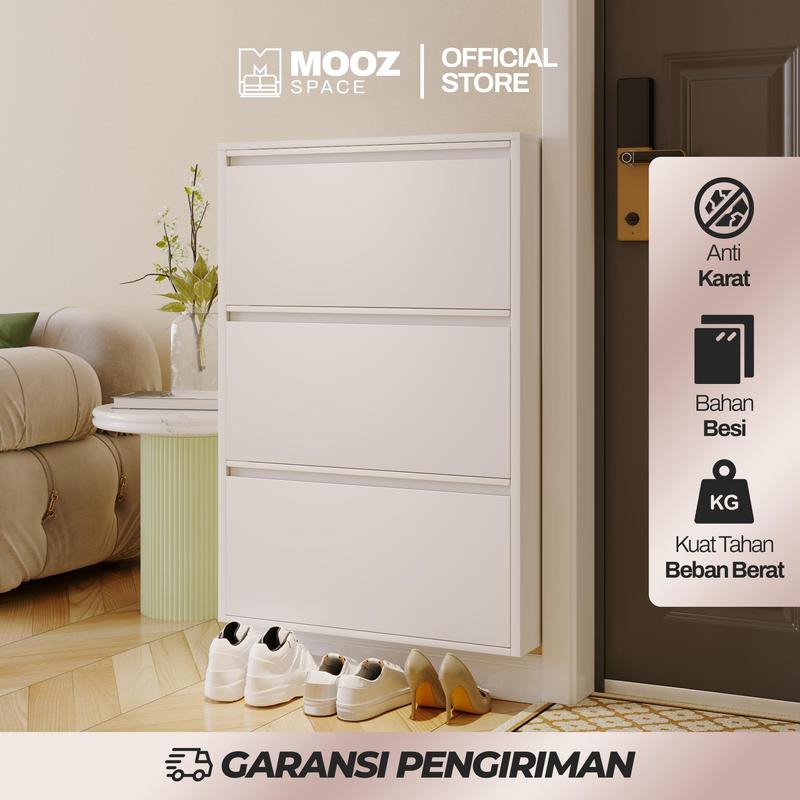 Mooz Space Rak Sepatu Besi Susun Tertutup Lemari Sepatu Kokoh Anti ...