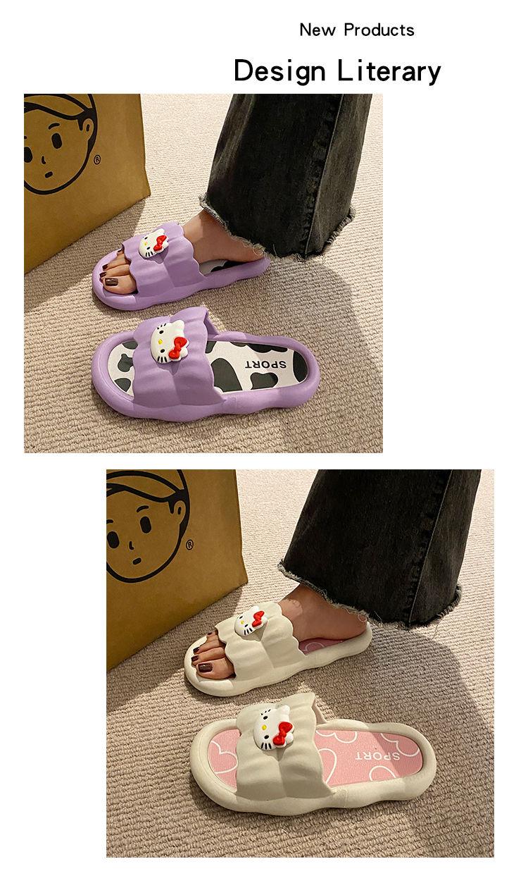 Product Introduction of Dép Hello Kitty, Thiết Kế Hoạt Hình Dễ Thương, Có Thể Đeo Ngoài Trời, Dép Hellokitty, Dành Cho Nữ, Đế Dày, Thoải Mái, Thích Hợp Để Tắm Trong Nhà, Dép Chống Trượt, Năm 2025 6