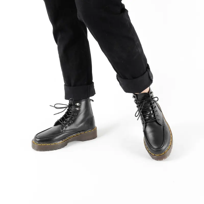 Sepatu Docmart Wanita Boots Kulit Bros Up Hitam Shoes sepatukarnaval cewek 3