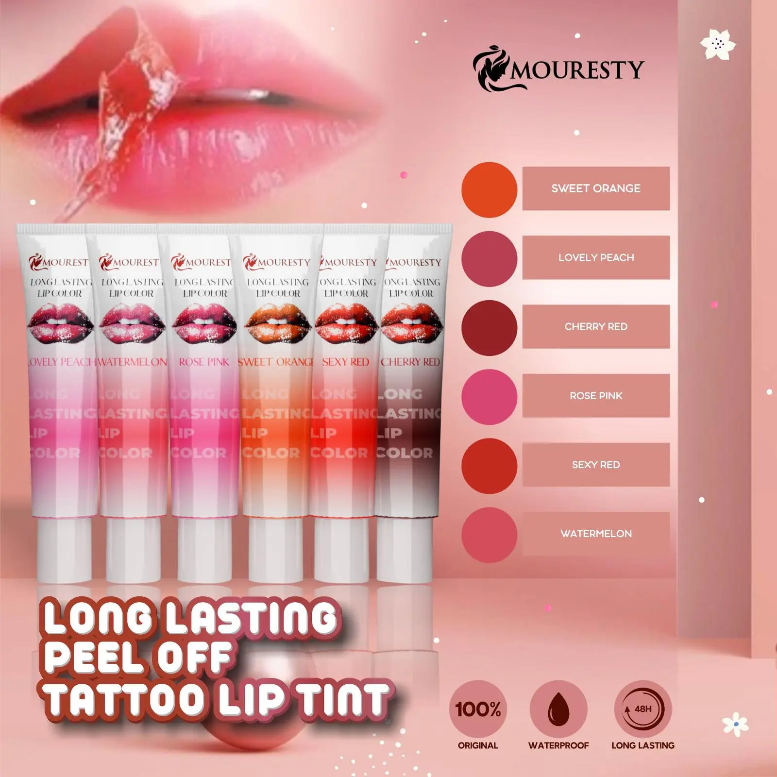 MOURESTY LIP TATTO peel off long lasting lipstick liptint