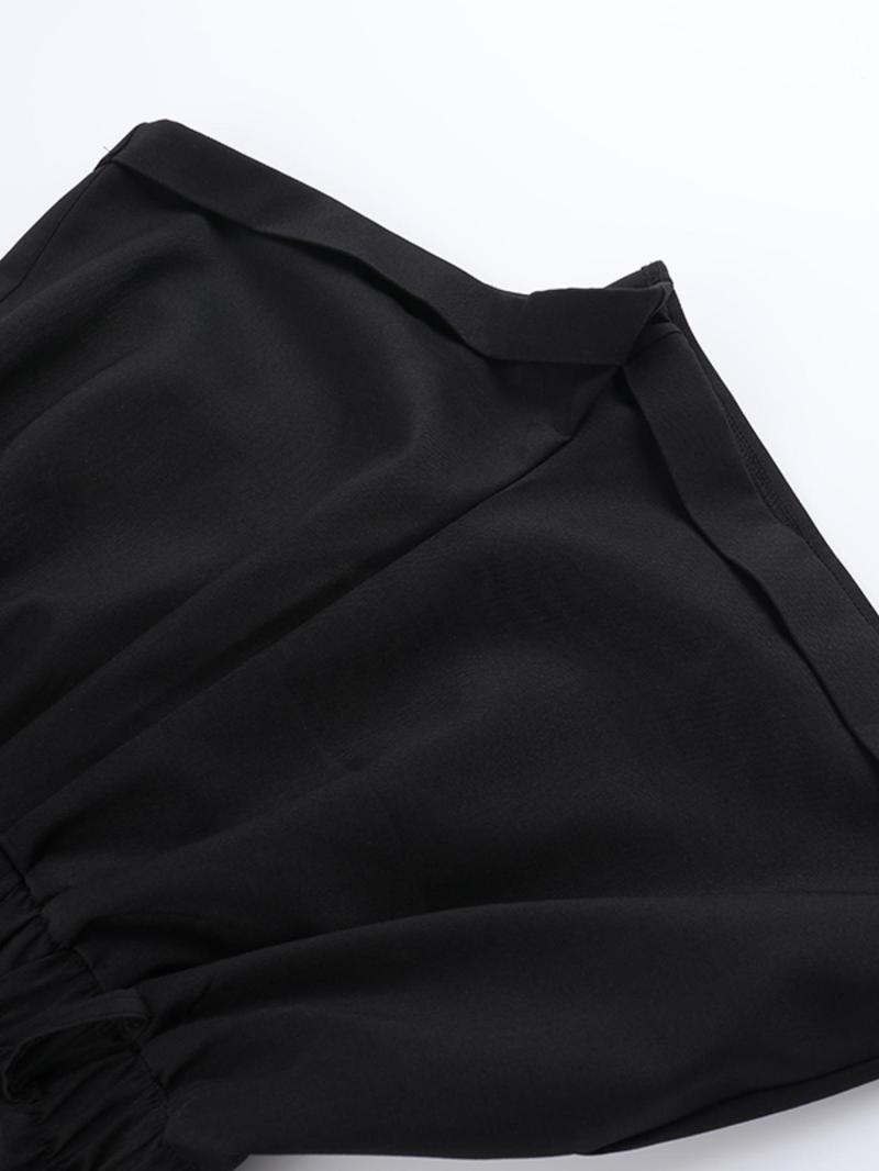 Product Introduction of Women's Solid Color Half Button Drop Shoulder Romper without Belt, Elegant Long Sleeve Collared Romper for Spring & Fall, Ladies Clothes for Daily Wear, Jumpsuit 9