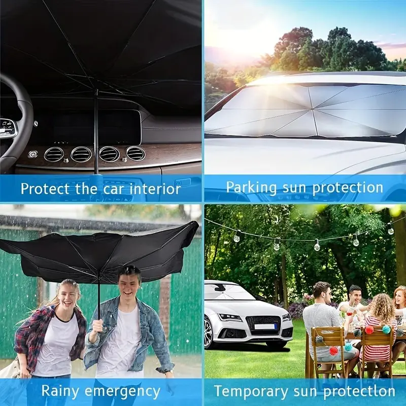 Car Windshield Sunshade Umbrella, Foldable Car Windshield Sunshade, Universal Car Exterior Accessories for Most Vehicles 8