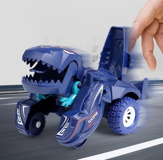 Mainan Mobil bisa diubah Bentuk Dinosaurus Menarik 1 Pcs Material ABS Awet 12 x 8 x 5.5 cm Warna Biru 1
