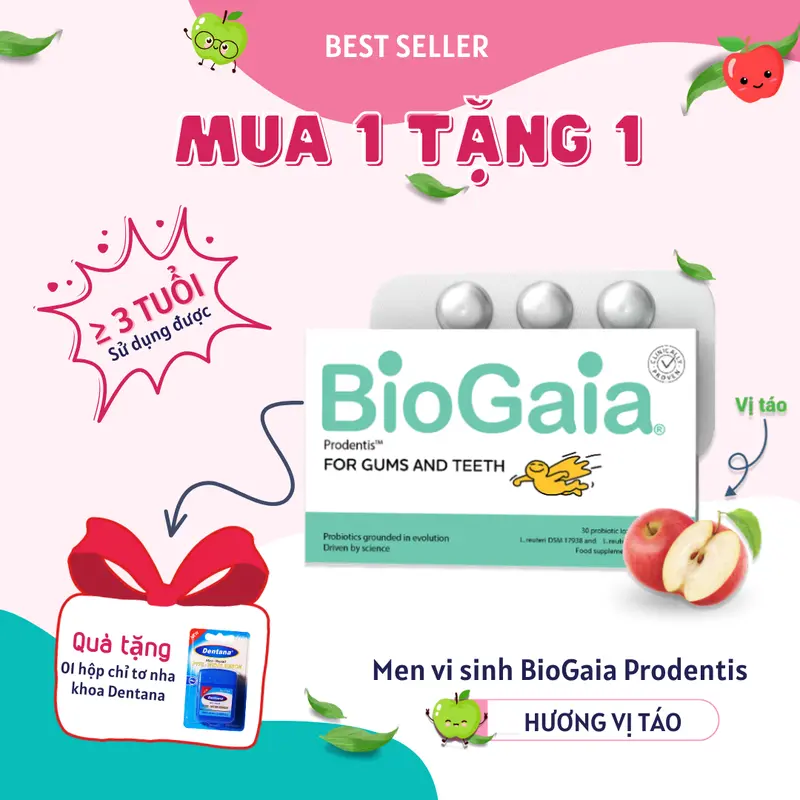 [MUA 1 TẶNG 1] HƠI THỞ SẠCH, HẾT HÔI MIỆNG với Viên ngậm men vi sinh BioGaia ProDentis, NK Thụy Điển, Hộp 30 Viên 8