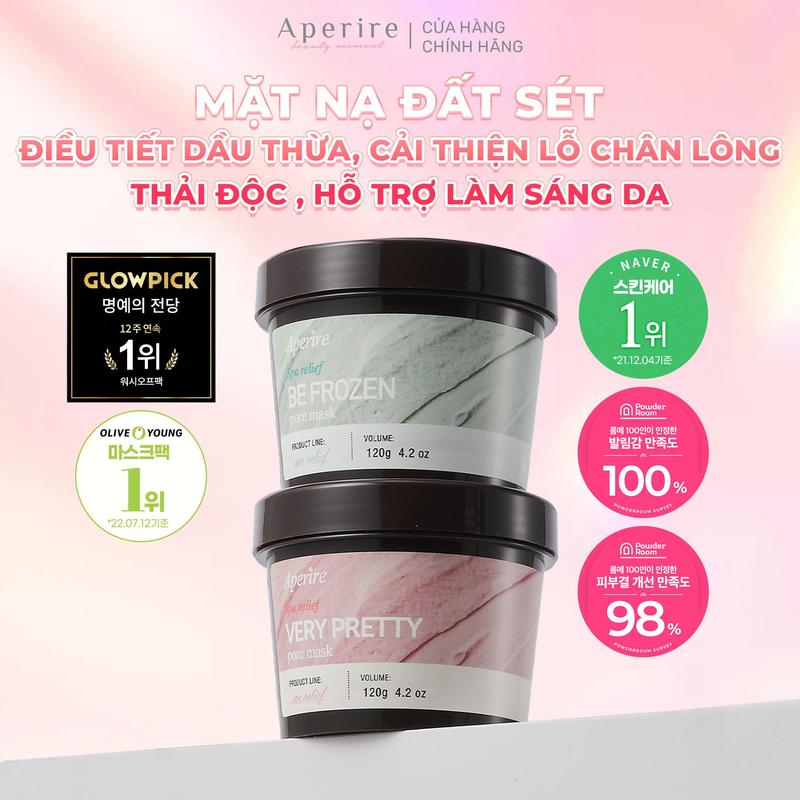 [Võ Hà Linh x Aperire] Mặt Nạ Đất Sét Kiềm Dầu, Cải Thiện Lỗ Chân Lông Aperire Spa Relief Pore Mask 120g
