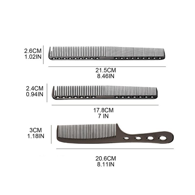 Lược Chải Tóc Bằng Thép Không Gỉ Cho Nam Và Nữ, Lược Tạo Kiểu Chống Tĩnh Điện, Cho Tiệm Làm Tóc, Thợ Cắt Tóc 3