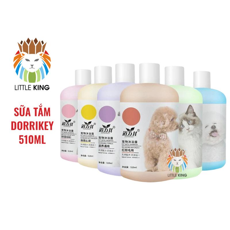  Sữa tắm cho chó mèo Dorrikey 510ml sữa tắm cho thú cưng làm mượt lông khử mùi thơm lâu trị ve rận Little King pet shop 