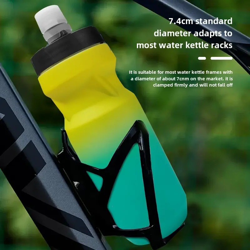 Gradient Color Bicycle Water Bottle Soft Pp5 Outdoor Cycling Sports Water Bottle 610ml Frosted Squeeze Plastic Water Bottle sport  bottle Tumbler Bottled Mug Cup Portable Reusable