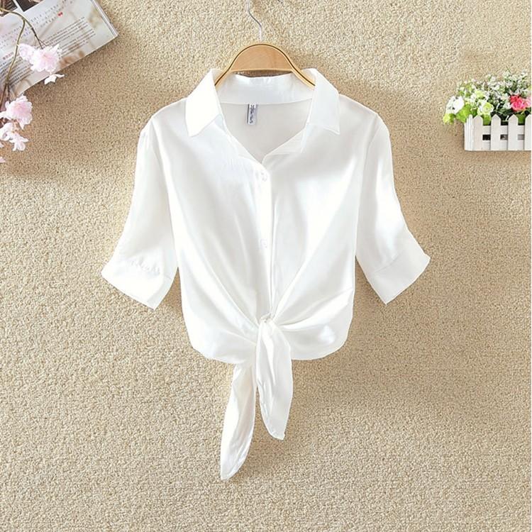 Product Introduction of Áo Nữ, Hàng Mới Về, Thời Trang, Áo Voan Mùa Hè, ngắn Tay, Áo Sơ Mi Thường Ngày Màu Trắng, Ropa Mujer Blusas Feminino Nhung Women Top Shirt Top Shirt Top Shirt Top Shirt 5