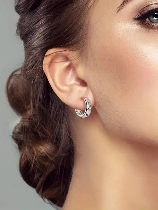Fashionable Rhinestone Decorated Hoop Earrings, Fashion Jewelry for Party, Daily Clothing Decor, Trendy All-match & Exquisite Jewelry for Gift 2