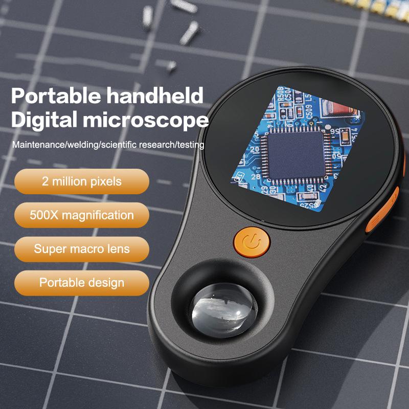 Product Introduction of Digital Handheld Microscope Magnifier For 500X Zoom Electronic Magnifying Glass 2 Million Pixels High Quality IPS Screen 25