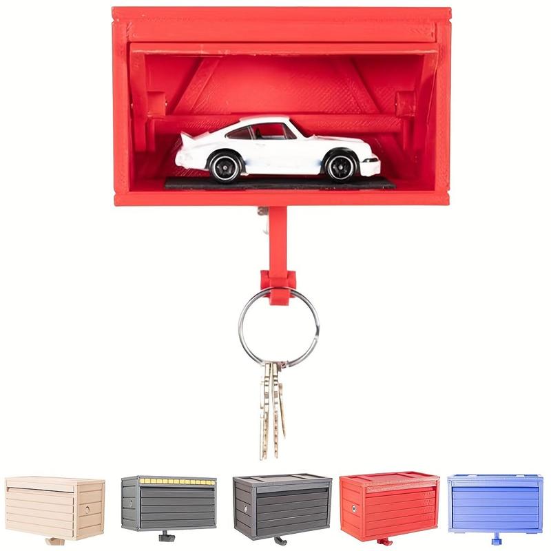 Car Garage Design Key Holder with Hook, 1 Count Wall Mounted Key Organizer for Entryway Garage, Ideal Gift for Birthday, Holiday, Shelves, Decor, Wall Shelf, Garage Storage 6