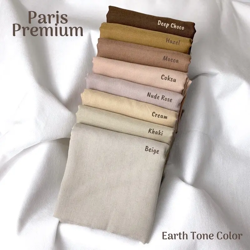 Hijab Segi empat Paris Basic IMPORT/ Paris Jadul Earthtone color/ Red Rose Paris