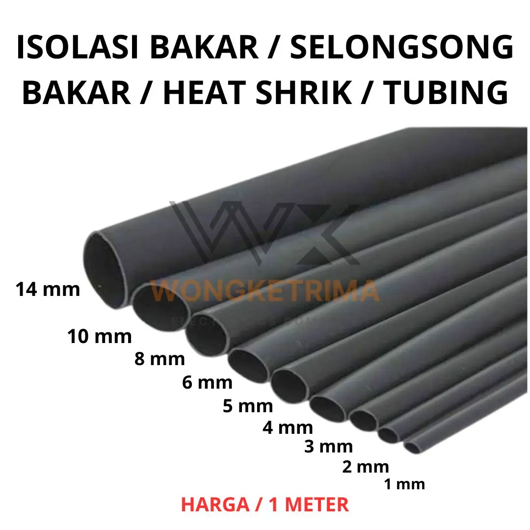 Solasi Bakar / Selongsong Bakar / Tubing / Heat Shrink Kabel Konektor Penyambung Kabel Isolasi Bakar