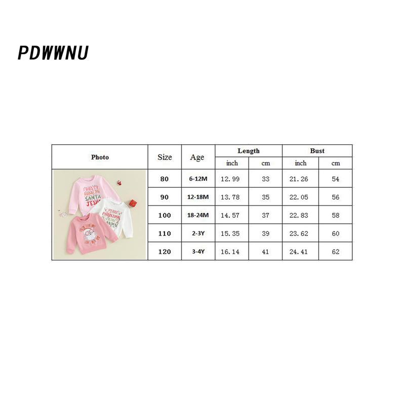 Product Introduction of Toddler Girl Christmas Sweatshirts Letter/Santa Print Long Sleeve Tops 0