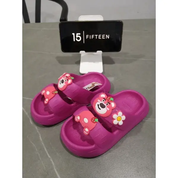 Sandal Anak Perempuan Lotso Bunga Sendal Slide Selop Cewek Kekinian Lucu Ringan Nyaman Karet 6137 4