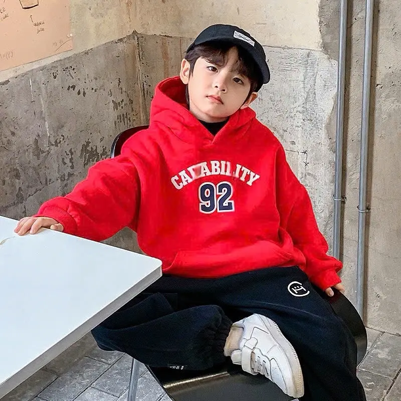 Áo Nỉ Mũ Đỏ Cho Bé, Áo Nỉ Hoodie Thu Đông Cho Bé, Áo Nỉ Dài Tay Cho Bé, Chất Nỉ Mềm Mại Ấm Áp - Shop Thời Trang Trẻ Em KidStore - KT2226868 Sợi Tre