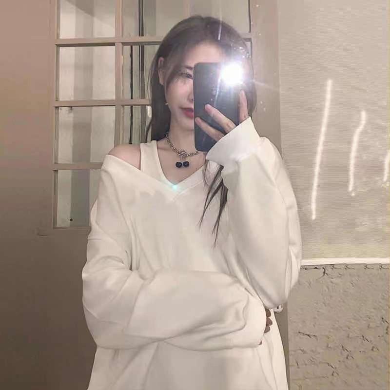Áo nỉ nữ áo sweater nữ trễ vai chất nỉ cotton xịn xò A128 SUTANO 4