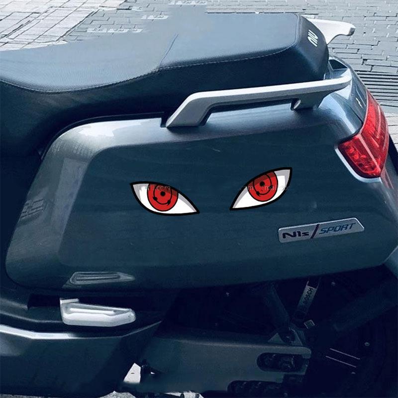 Product Introduction of Reflective Demon Eyes Motorcycle Sticker Funny Stickers Hokage Cartoon Eyes Body Decal Waterproof Decoration Motorbike Styling Accessory 12