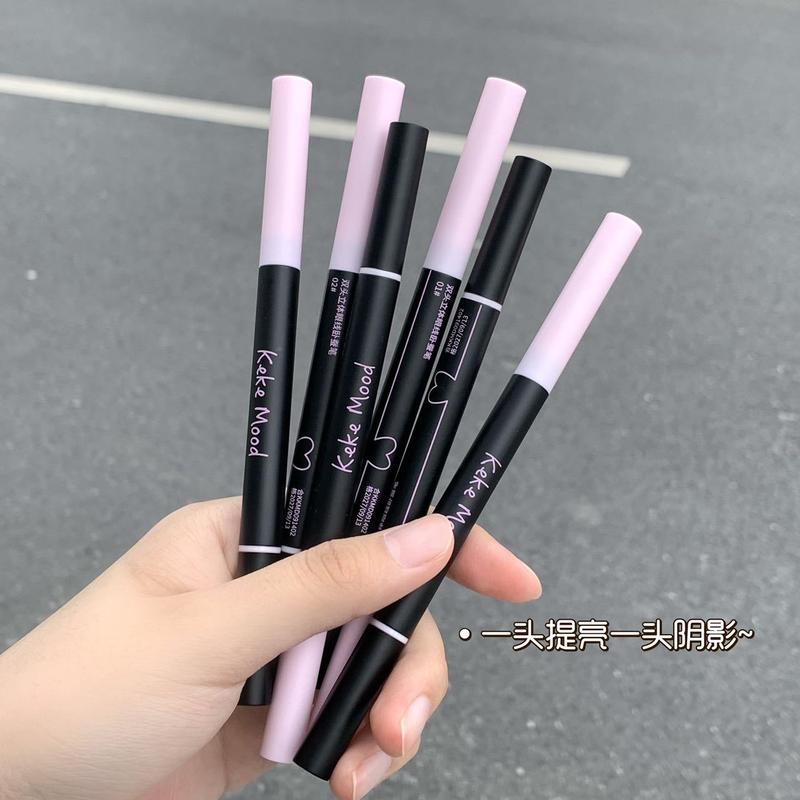 Kekemood Double-Headed Three-Dimensional Eyeliner Eye Shadow Pen Natural Brightening Pseudo Plain Face Girlish Style Mother Lying Silkworm Tender eyeshadow ethereal  eyes  palette 2