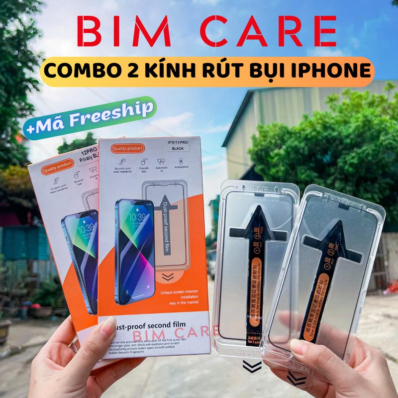 [COMBO 2 KÍNH) Kính cường lực Black Arrow Cam dành cho iphone X Xsmax 11 11Promax 12Promax 13Promax 14Promax 15Promax 16Promax, có khung tự dán, tự rút bụi cao cấp Black Arrow phụ kiện BIMCARE