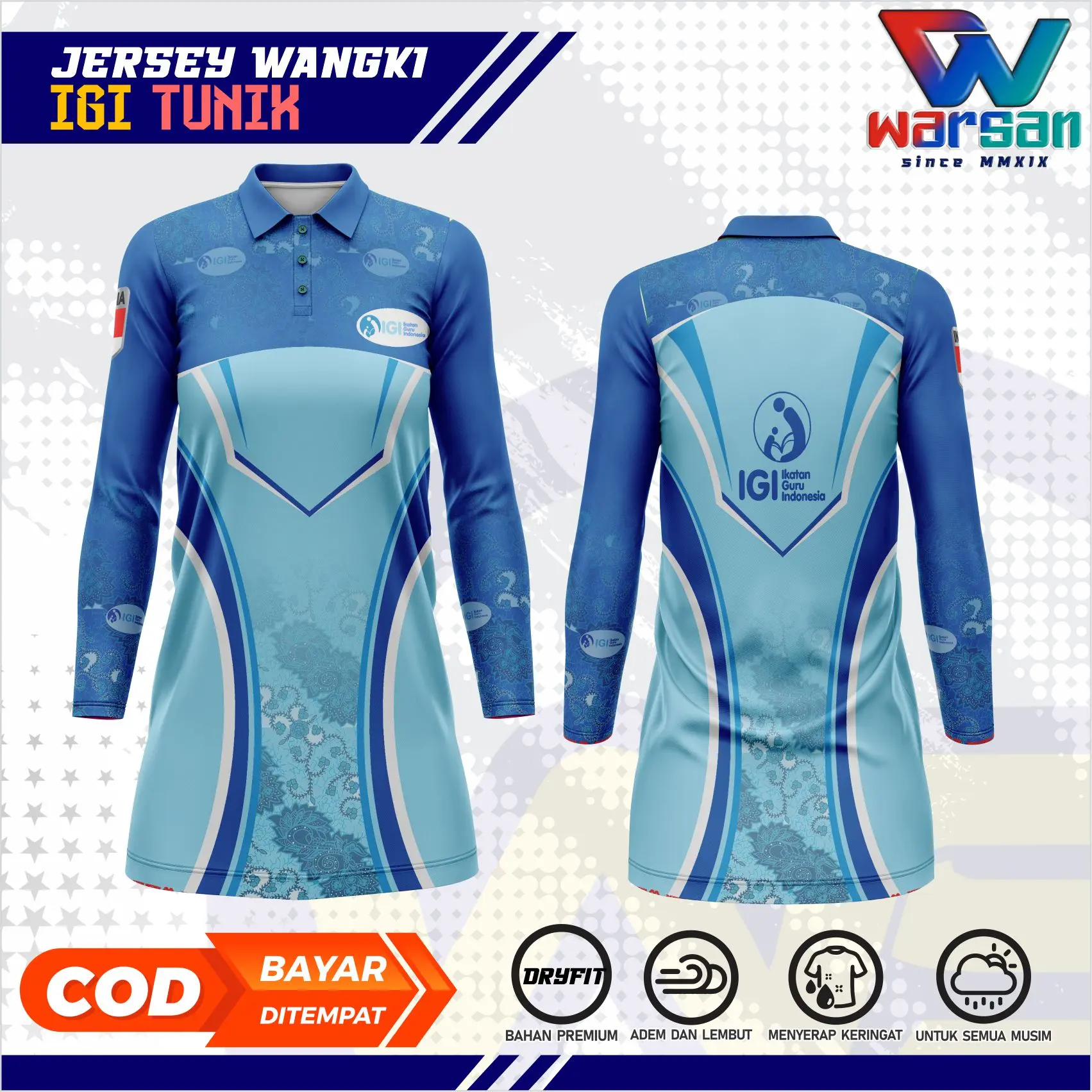 TUNIK IGI / JERSEY IGI WANITA / BAJU OLAHRAGA IGI  / DRESS IGI / POLO IGI