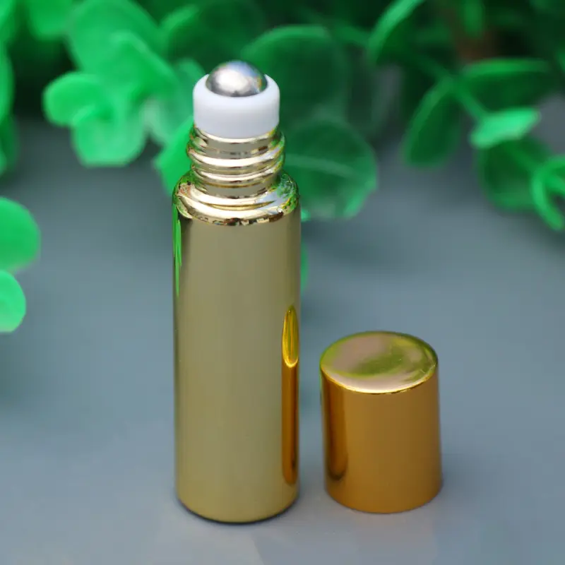 Chai Con Lăn Kim Loại, Thiết Kế Thanh Lịch, Có Thể Nạp Lại, 5ml, Thích Hợp Cho Tinh Dầu, Chăm Sóc Da Và Nước Hoa, Ứng Dụng Dầu Gội Đầu, Được Làm Bằng Thủy Tinh, Con Lăn 7