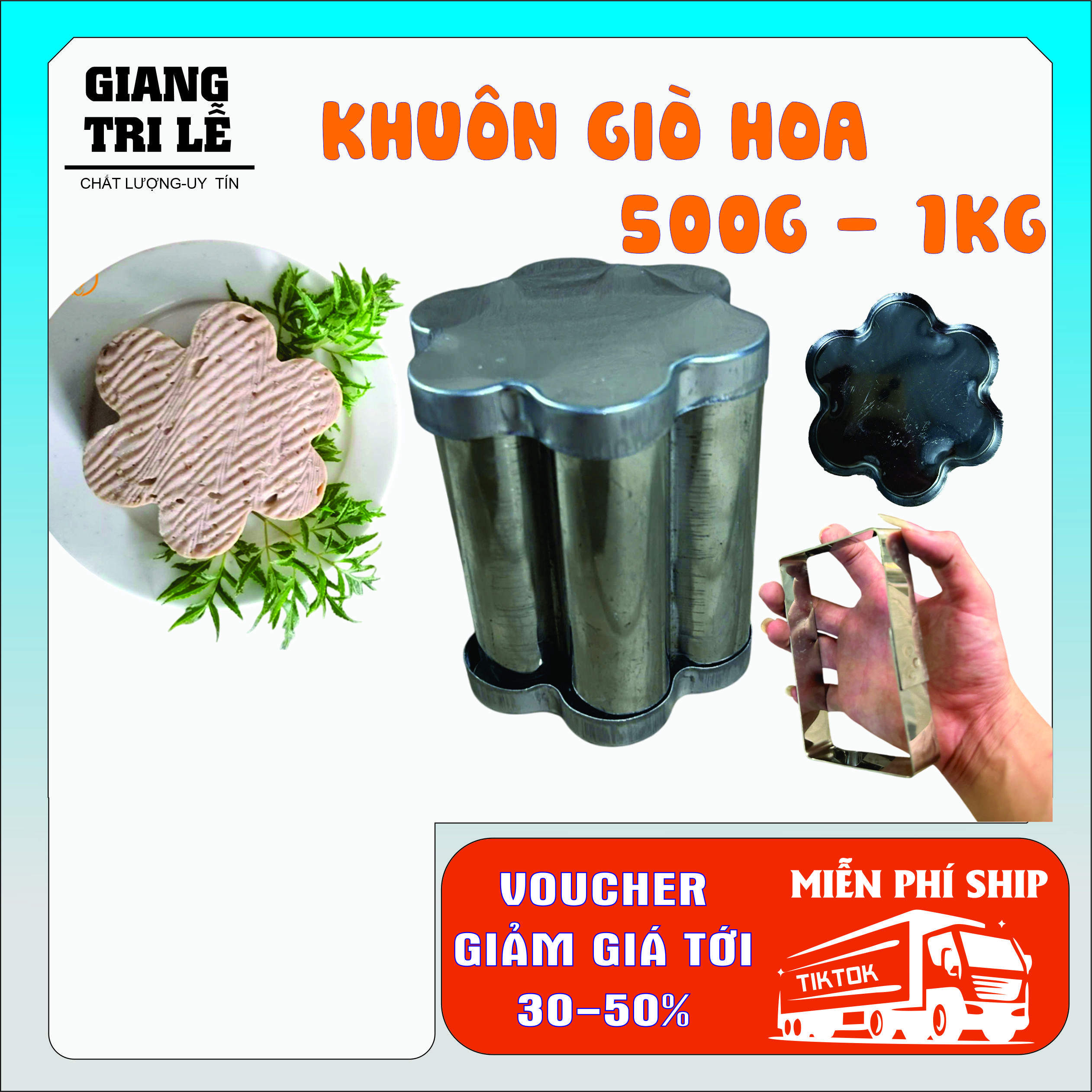 Khuôn Giò Lụa Hình Hoa 0,5-1KG Dễ Sử Dụng