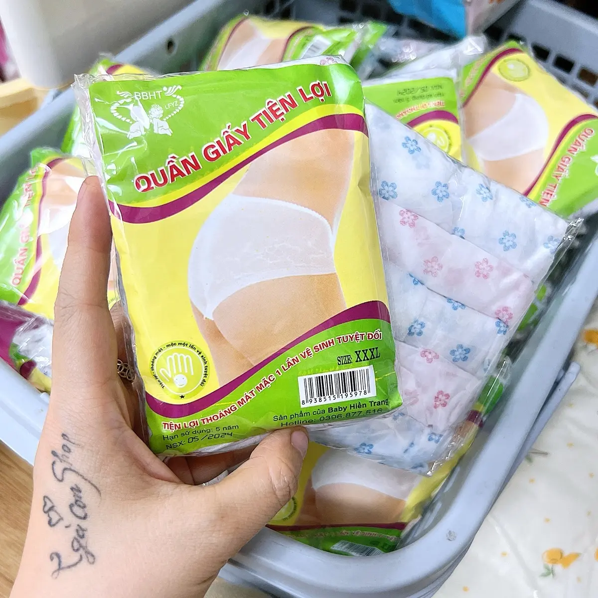 2 gói /10cQuần lót giấy dùng 1 lần Baby Tuyết Lan