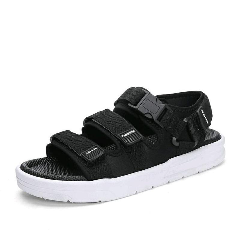 ZEVAA-Sandal Gunung Pria Strap Velcro Ban 3 Hitam Putih Sandal 5