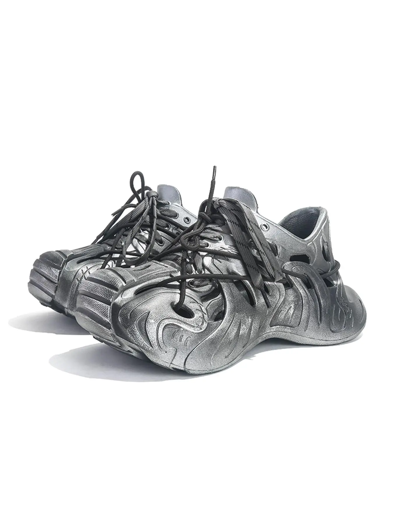 Unisex's Fashionable Lace Hollow Out Design Clogs, Casual Breathable Comfortable Sports Shoes, Trendy All-match Slippers for Indoor & Outdoor Wear