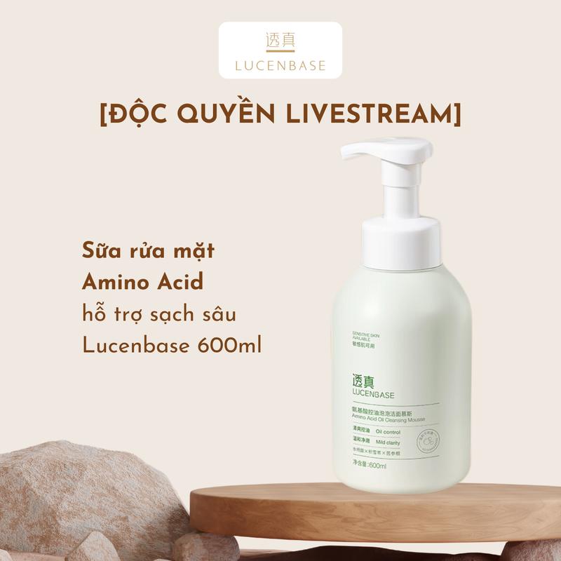   DEAL ĐỘC QUYỀN LIVESTREAM  Sữa rửa mặt amino acid Lucenbase 600ml hỗ trợ sạch bã nhờn kiềm dầu 