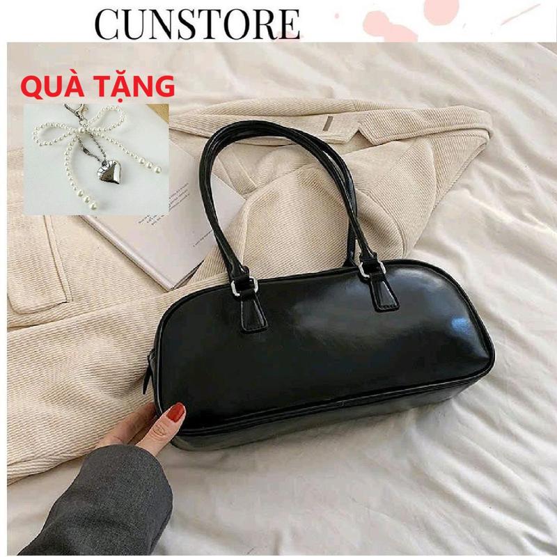 (Tặng Móc Tym) Túi Xách Nữ Cunstore Đeo Vai Đeo Chéo Da Nhăn Dáng Basic CUN357
