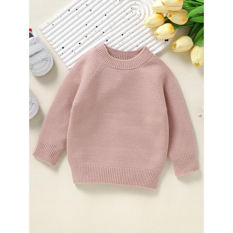 Product Introduction of Toddler Autumn Winter Knit Sweaters Long Sleeve Round Neck Solid Color Knitwears 53