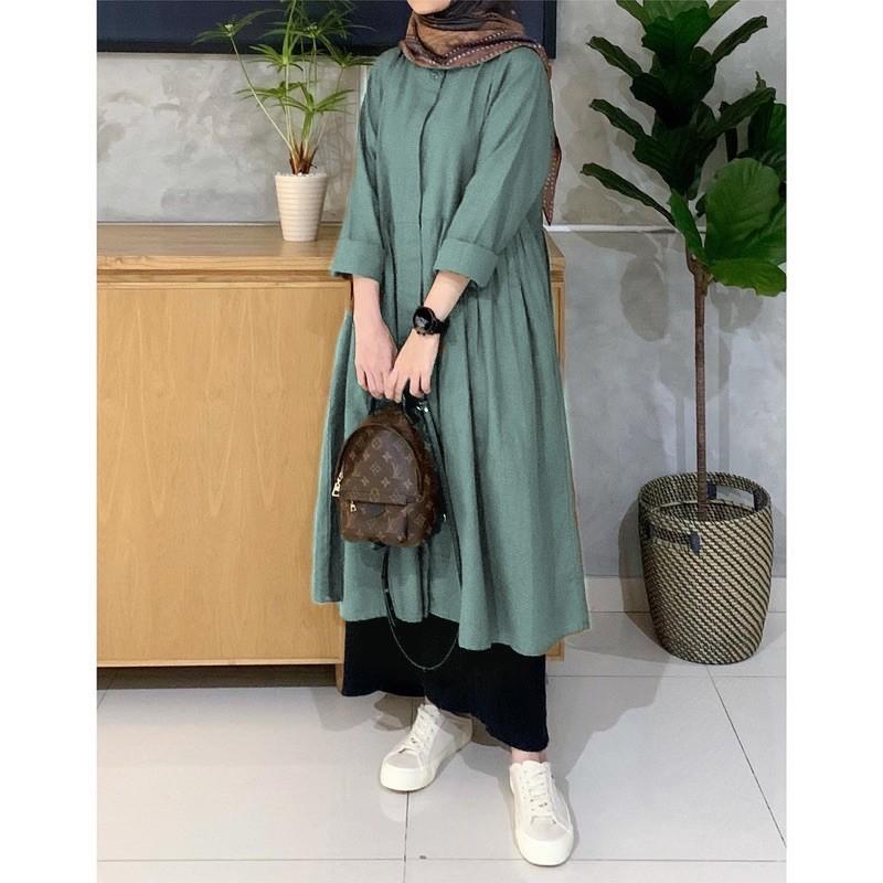 Product Introduction of ATASAN WANITA LONG TUNIK  Muslim FFA SERIES BAHAN RAYON TWILL PREMIUM  Tebal DAN  Lembut   size S, M, L, XL, XXL 30