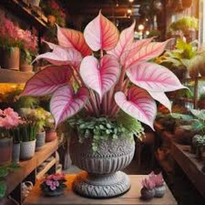 500 granos Semillas de Caladio Modelo Numero E1 Alta Germinación Ideal para Decoración de Balcón y Patio en Estilo Tropical y Bohemio