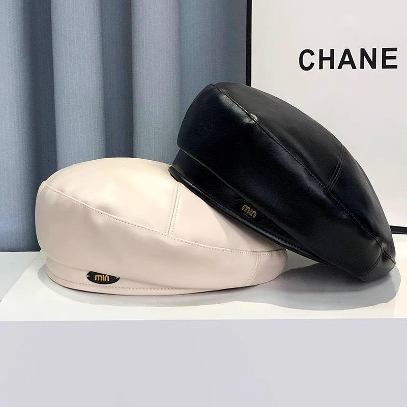 MIN99 Mũ Nồi Nón Beret Da Thời Trang Thu Đông Thanh Lịch Cho Bạn Nữ Hat Women Cap