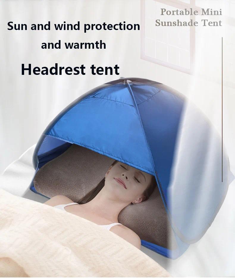 Product Introduction of Outdoor automatic quick-opening beach sunshade lazy tent sun and windproof warmth shade sun protection headrest ultralight tent 4