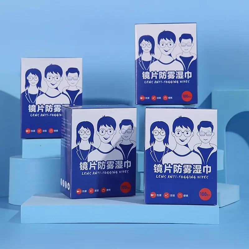 Khăn Lau Chống Sương Mù, 100 Chiếc, Dùng Một Lần, Làm Sạch Ống Kính Kính Mắt Vải Màn Hình Giấy Kính I9C5, Hàng Có Sẵn 0
