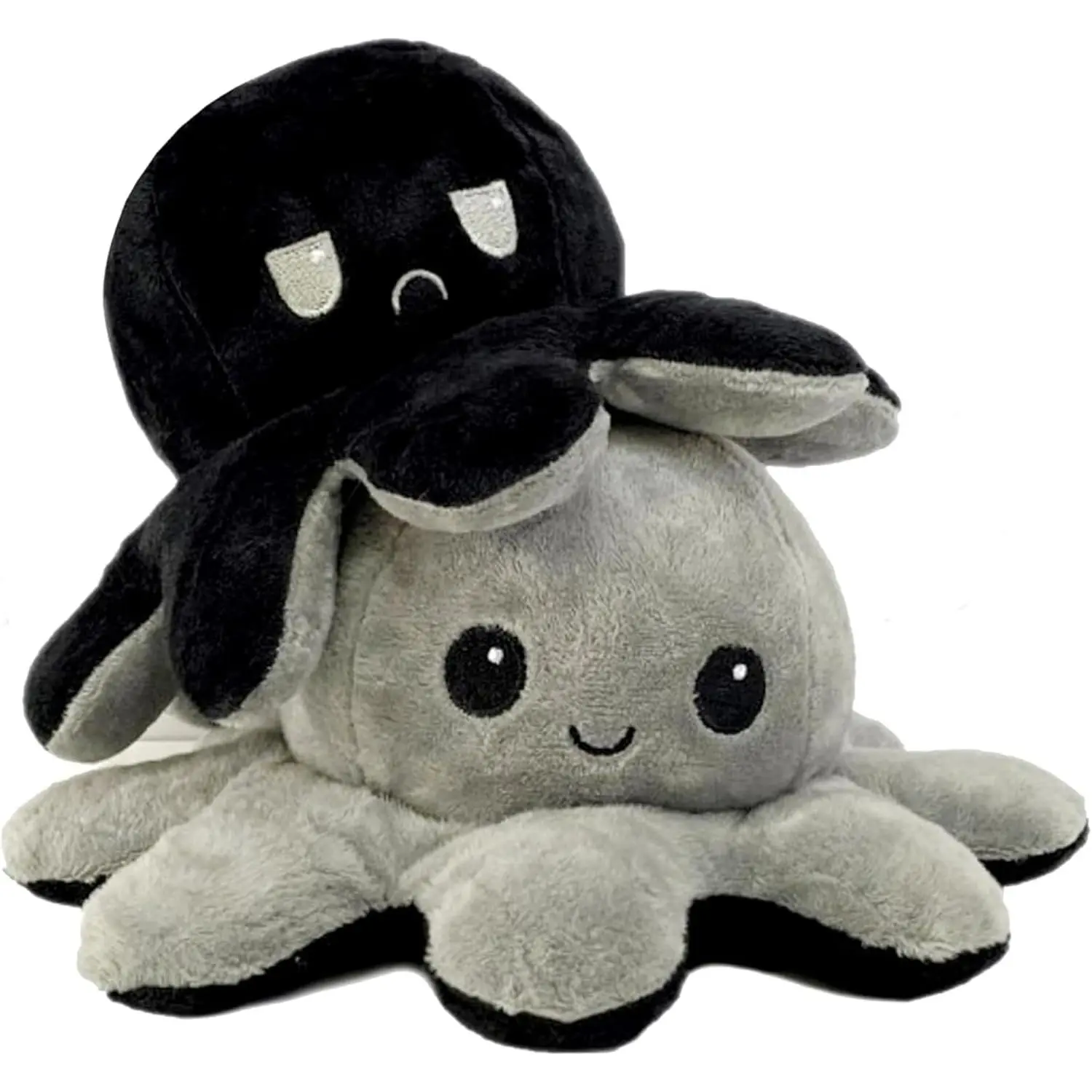 COLORS Reversible Octopus Plush - Happy and Sad Moody octopus Stuffed toy- 20cm Octopus Plushie Reversable teddy - Flip Octopus shows Emotion without saying words!