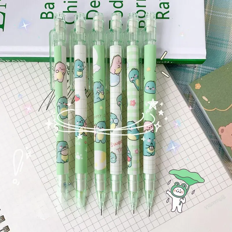 BB Pensil Cetek Mekanik 0.5 Termasuk Penghapus Pencil Mechanic Lucu Dino Peach Warna Pastel  Aesthetic Satuan Bearbears 5